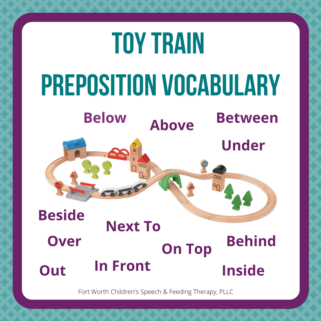 TOY TRAIN PREPOSITION VOCABULARY